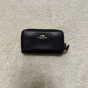 Coach Dark Purple Mini Leather Wallet